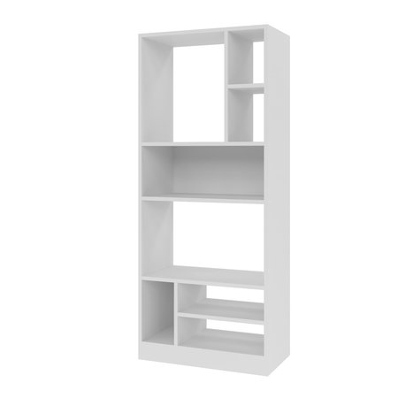 MANHATTAN COMFORT Bookcase 3.0, 8 Shelves, White 23AMC6